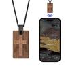Персонализированный деревянный кулон-крест NFC с переходом по URL