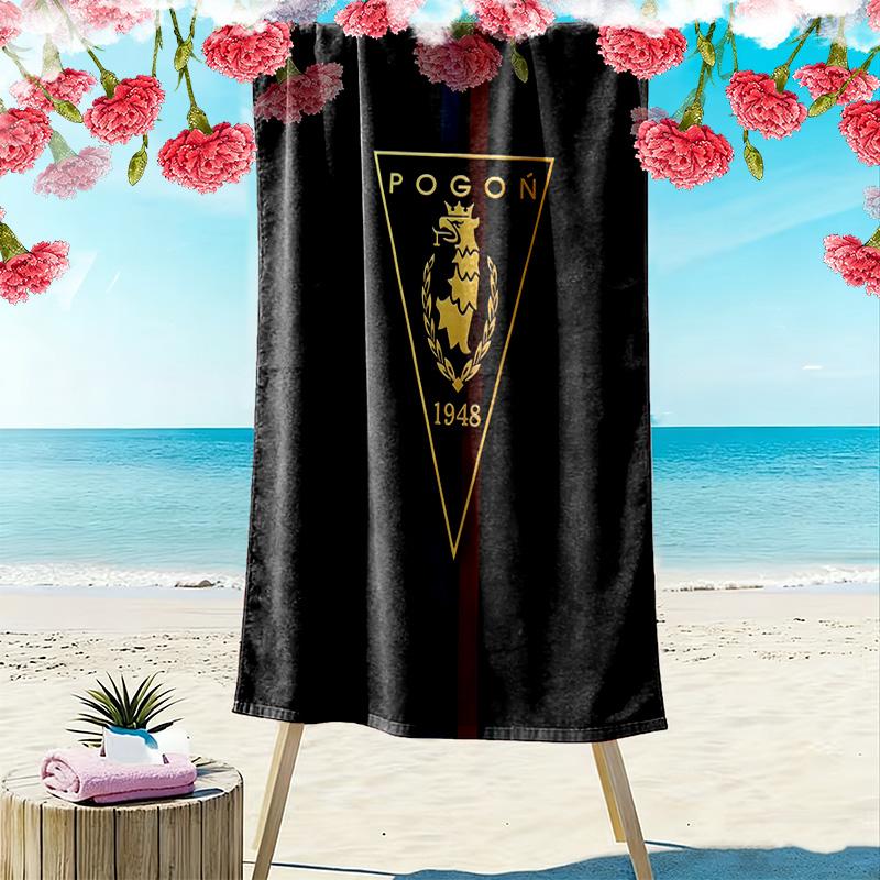 Pogoń Szczecin Print Beach Towel, Large Soft Quick Dry Towel for Beach Camping Swimming