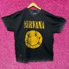 Nirvana Nevermind Глаз Смерти Улыбающееся Лицо Гранж Кислотная Стирка Футболка XL