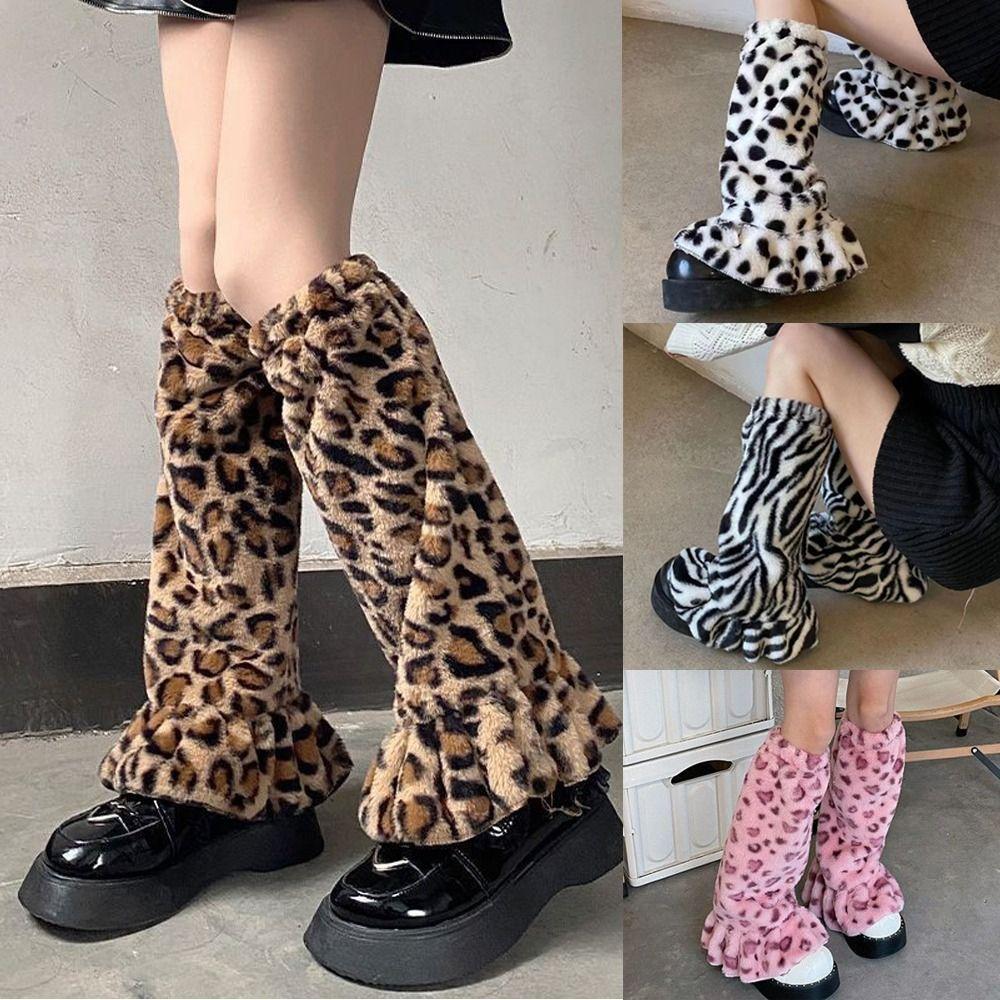 Plush Leg Warmers Winter Warm Y2K Foot Cover Kawaii Leg Cover Lolita