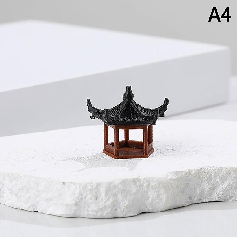 Мини-пагода Статуя Сказочный сад Декор Павильон Шестиугольник Азиатская Экзотическая Среда Цветочная Ваза Аквариум Кукольный Дом Декор Для