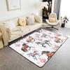 Erosebridal Highland Cow Area Rug 5x7 Highland Cattle Rug Cute Cow Flower Decorative Rug for Kids Boys Girls Teens Western Cowboy Accent Rug