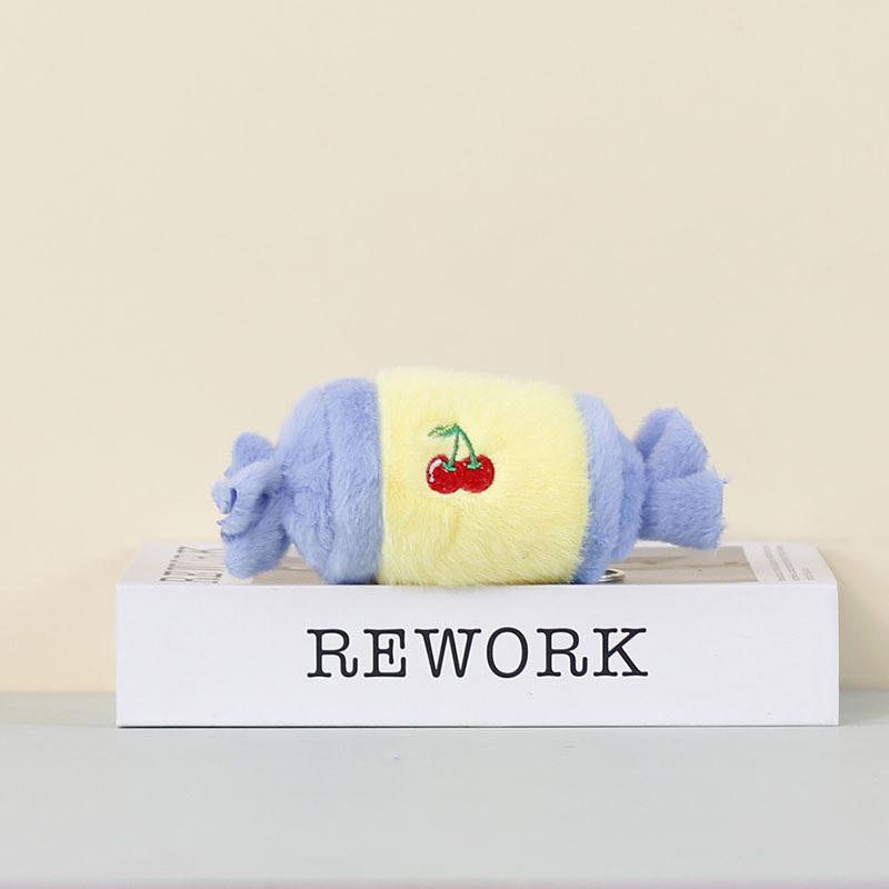 Cute Candy Plush Keychain With Polyester Fiber For Kids And Teens