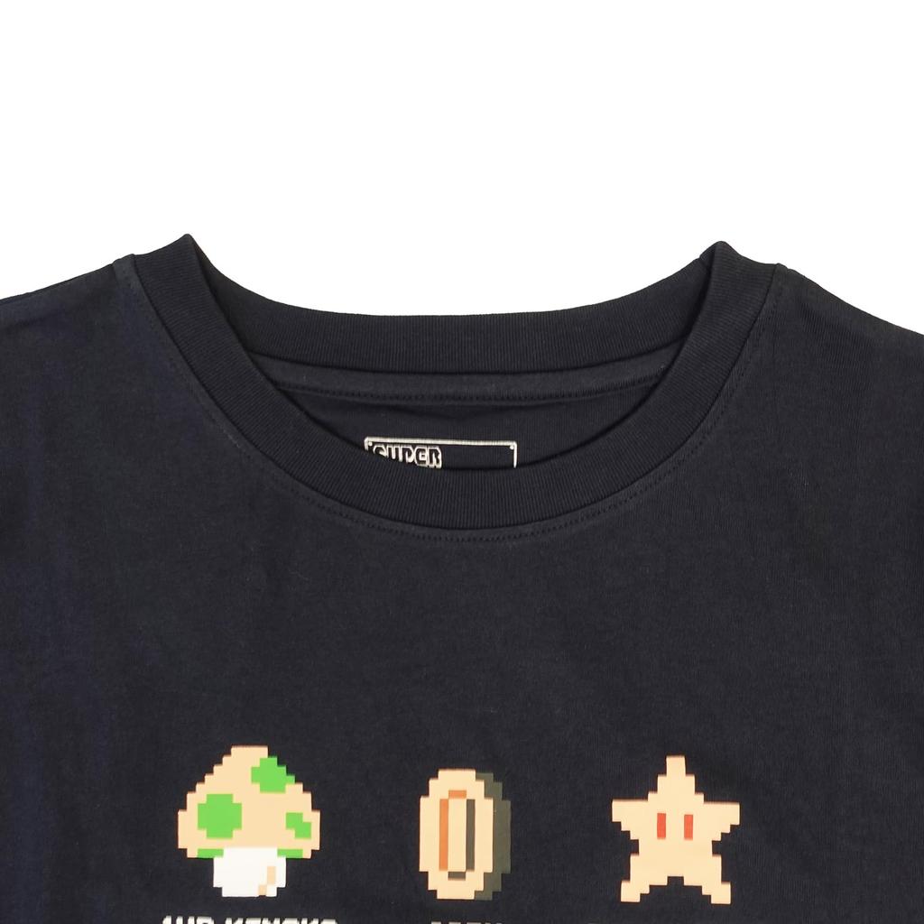 Пиксельные персонажи Super Mario товары [Fineplus] Футболка, с коротким рукавом, Bros., Марио, арт, ретро,