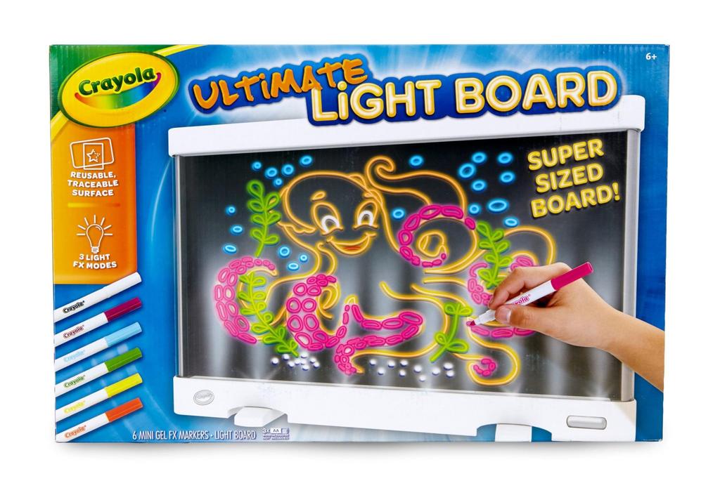 Crayola Stand Drawing Glowing LED Authentic Light-Up Board, Plastic, Light, Toy, 747245,