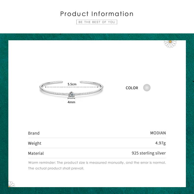 MODIAN Стерлингового серебра 925 пробы, круглый прозрачный браслет с десятью сердцами и CZ, открытый браслет для женщин, ювелирные украшения, регулируемый браслет, подарки