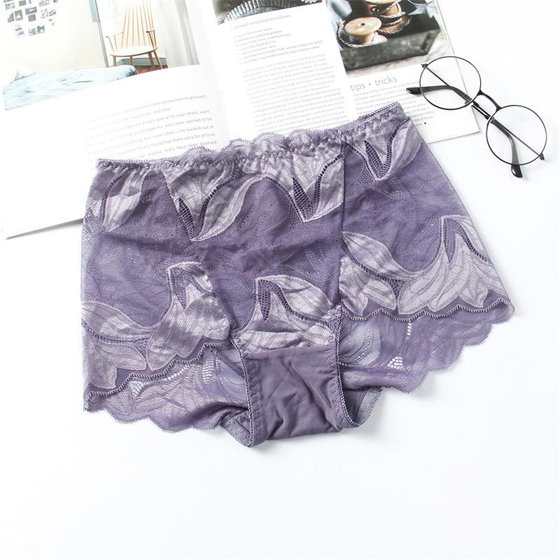 14 Color Women Ultra-thin Lace Panties Mid Waist Breathable Sexy Lingerie Europe Plus Size Briefs Abdomen Hip Lift Knickers