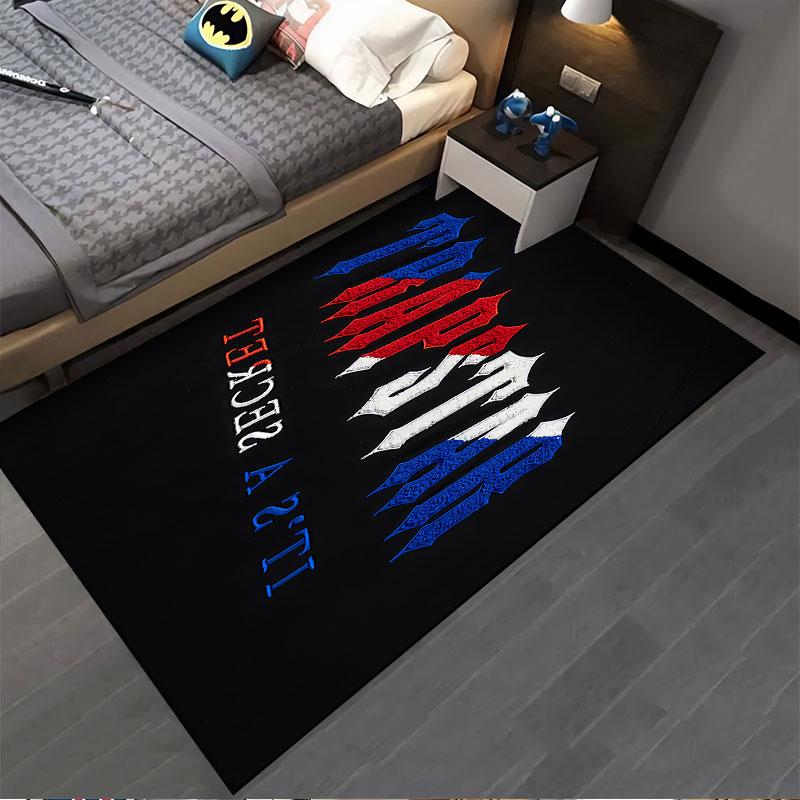 Trapstar Its a Secret Reverse Blue Red White Carpet, Reverse Secret Lettering Design, Cozy Trapstar Home Floor Decor, All Seasons Gift