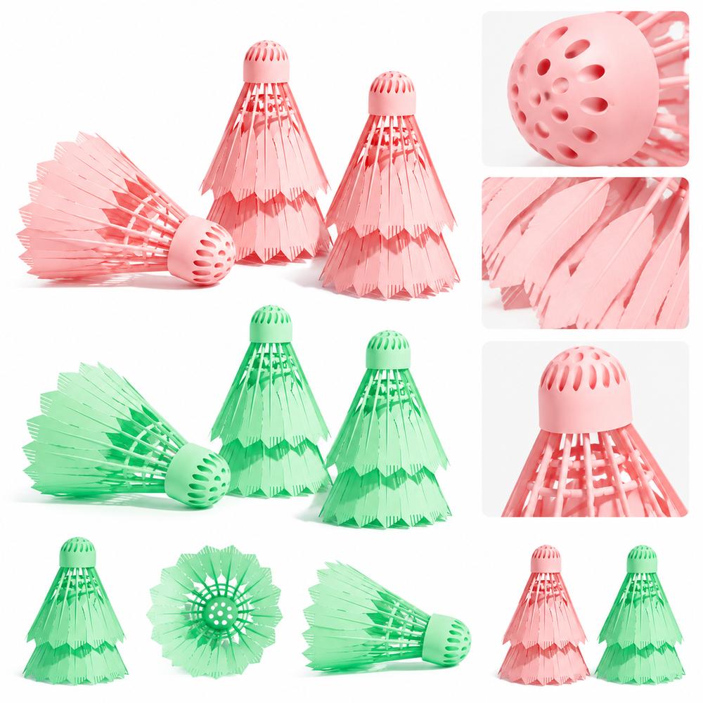 3Pcs Windproof Training Shuttlecock Nylon Plastic Badminton Ball Badminton Training