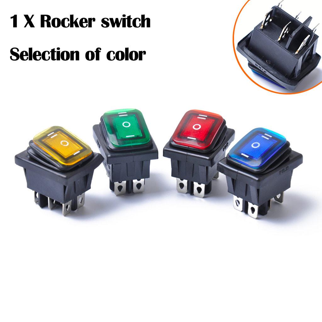 3-позиционный светодиодный 6-контактный автомобильный ВКЛ-ВЫКЛ-ВКЛ DPDT Водонепроницаемый 15А 12В переменного тока
