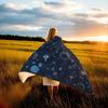 Плед "Небесная Ночь" Двусторонний Фланелевый Плед для Наблюдателей за Звездами Всесезонный Комфорт Космические Мечты Подарок