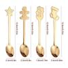 4PCS Set Festive Dessert Spoons Stainless Steel Cake Spoons New Coffee Spoons  Christmas Gift