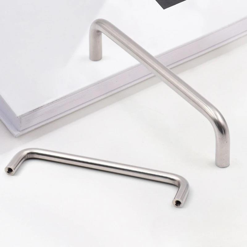 Solid Stainless Steel U-shaped Handle Chrome Plated Wardrobe Door Cabinet Door Industrial Welded Pulls Knobs Furniture