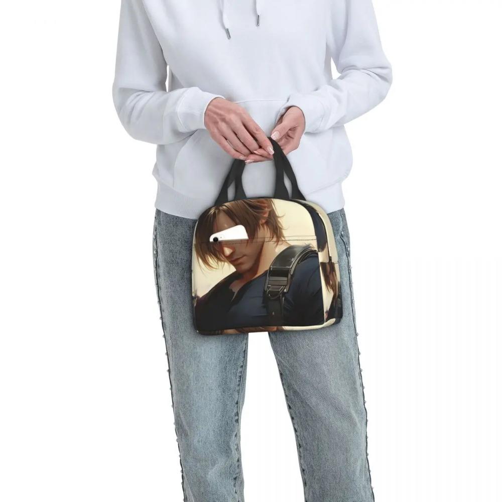 Resident Evils Leon Kennedy Game Insulated Lunch Bag for Women Children Portable Food Boxes Thermal Lunch Box Tote