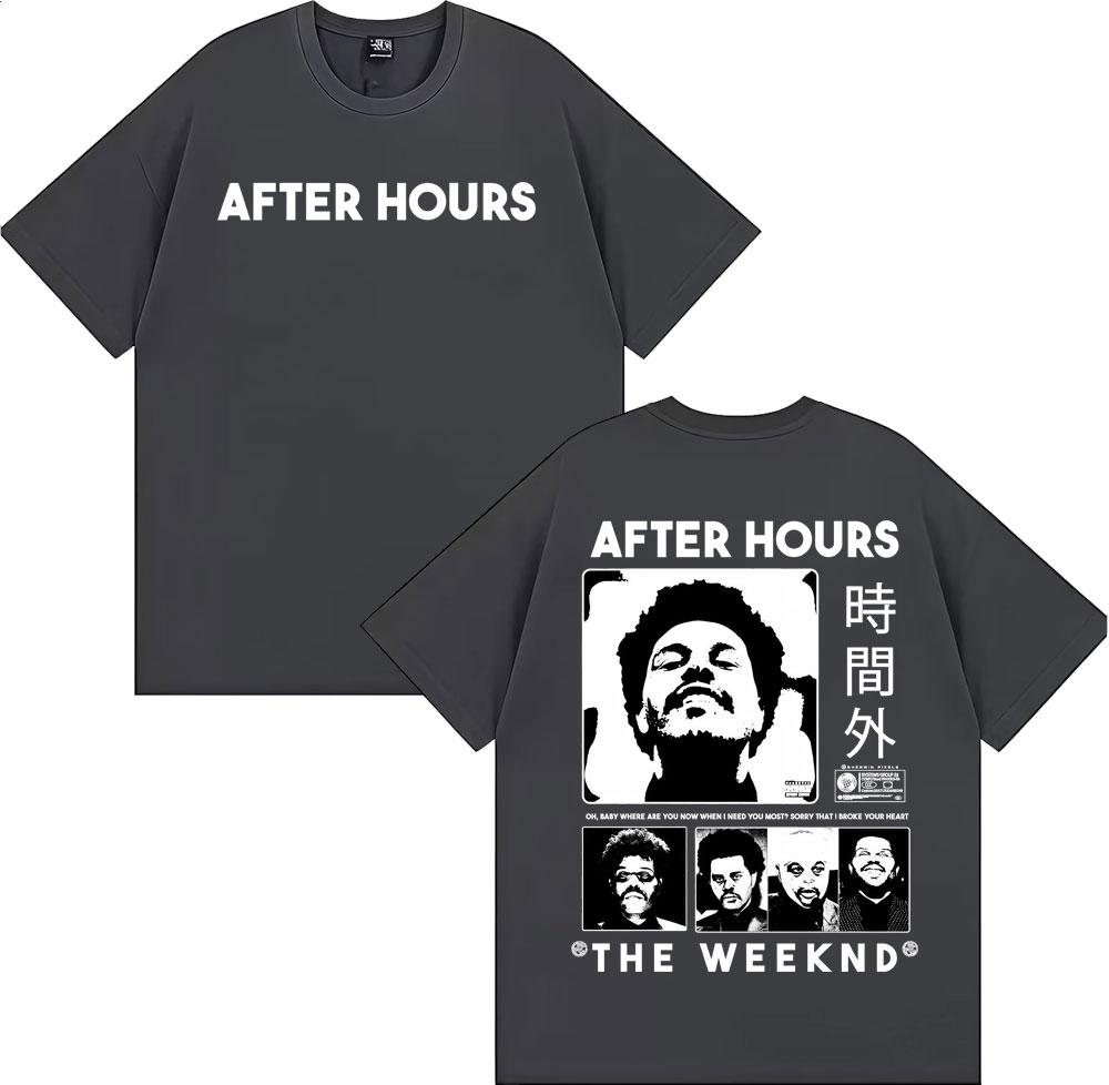 The Weeknd After Hours Til Dawn Графическая футболка Мужская Женская Мода Хип-Хоп Уличная Одежда Футболка Повседневная 100% Хлопок Оверсайз Футболка