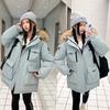 New big fur collar tooling Parker student wear down cotton-padded clothes women's fashion cotton-padded jackets thickened warm cotton-padded jackets t
