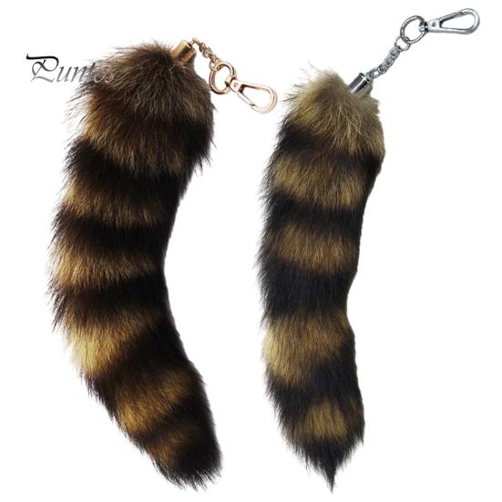 Украшение из искусственного хвоста енота, мягкая пушистая застежка-омар, сделай сам, кольцо для ключей от автомобиля, подвесной кулон, украшение для рюкзака, подарок на день рождения