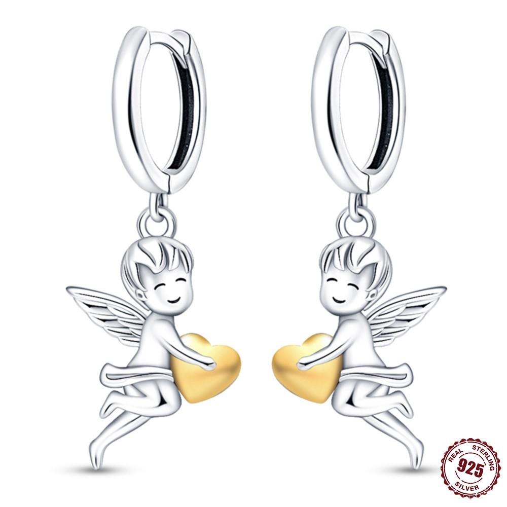 Серьги из серебра S925 Стиль Серия 'Сердце Любви' Женские Серьги-Кольца Праздничные Свадебные Изящные Украшения для Девочек Подарки