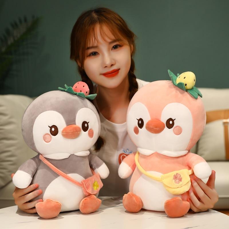 Cartoon Penguin with Cases Plush Toy Lovely Soft Animal Penguin Pillow Stuffed for Children Kids Birthday Gifts