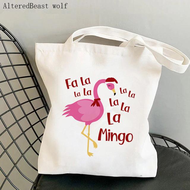 Женская сумка-шоппер Flamingo Art Level Of Flamingos in Gold Bag Harajuku Холщовая сумка-шоппер для девочек-тоут на плечо Женская сумка