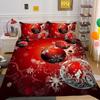 3D Microfiber Fabric Christmas Bedding Set Santa Claus Quilt Cover Pillowcase 2 or 3 EU220 * 240 Full-size Quick Drying Easy Cleaning Home Decoration