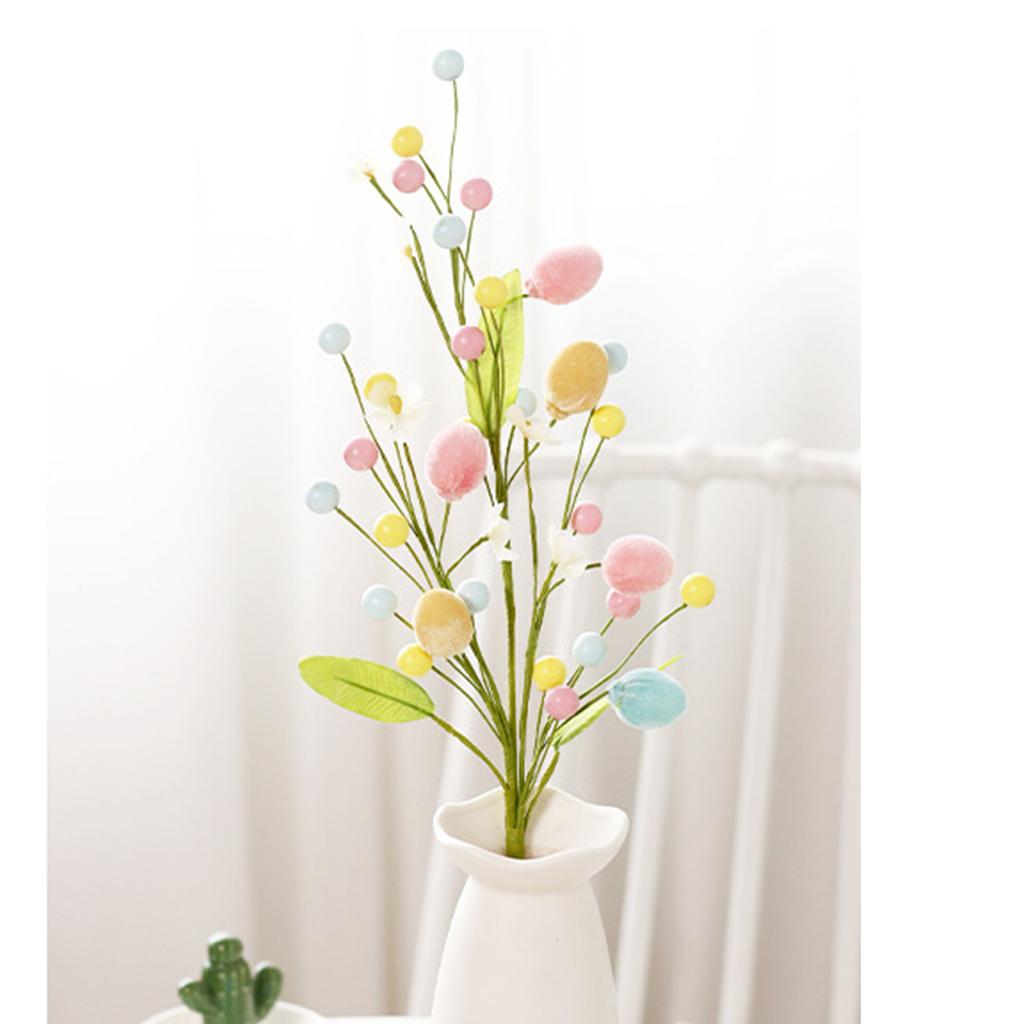 3Pack Artificial Easter Sprays with Pastel Easter Eggs Berry Decorative Spring Floral Stems Speckled Easter Picks Branch