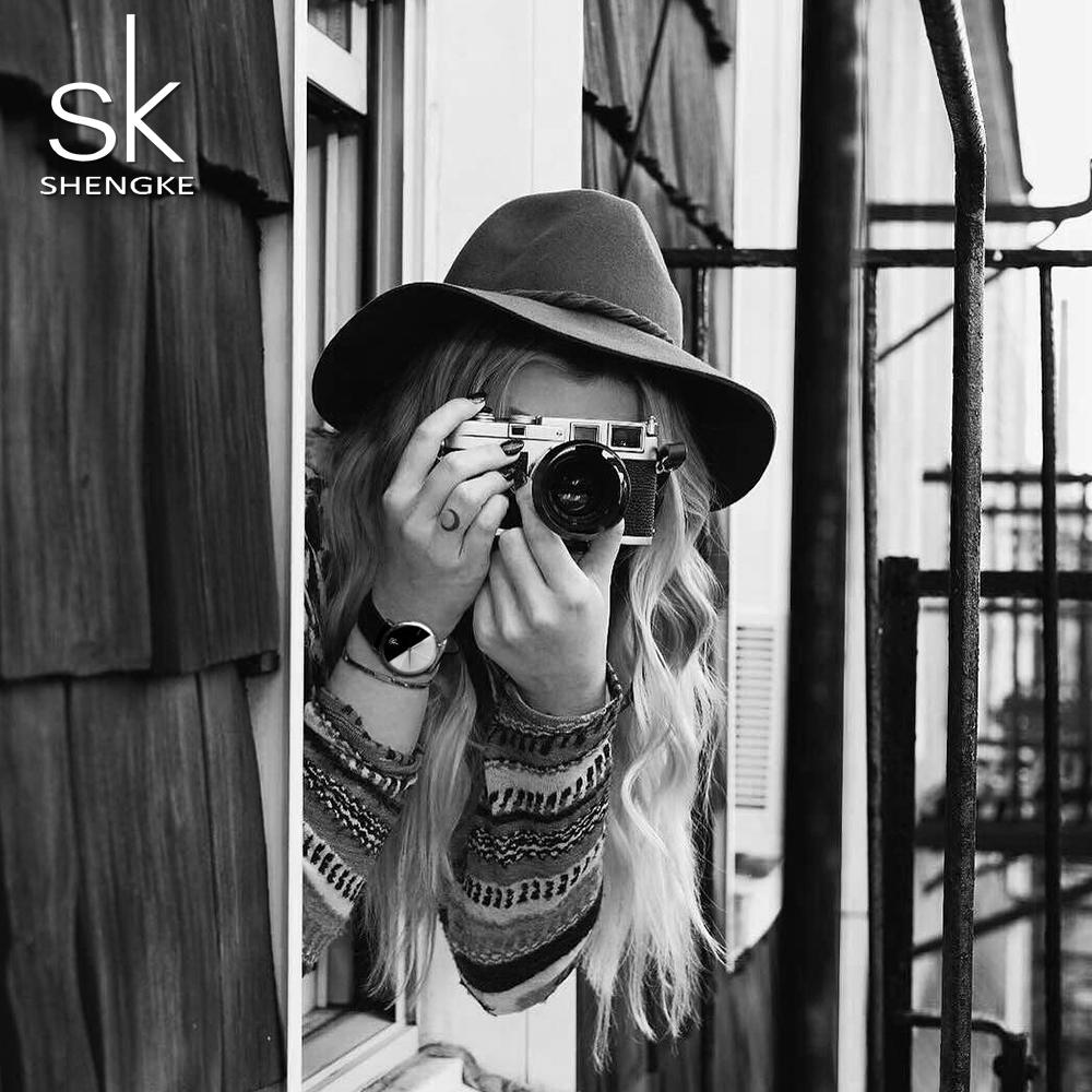 SK Роскошные кожаные часы Женские креативные модные кварцевые часы для женщин Наручные часы Подарочные часы