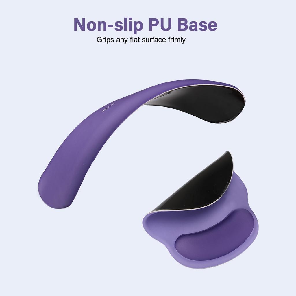 MOSISO Wrist Rest Support for Mouse Pad Keyboard Circular Curve Ergonomic Pain Relief Easy Typing Pad with Raised Memory Foam & Set, Non-Slip Base,