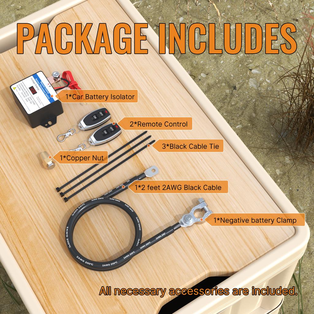 DaierTek Remote Battery Switch with Led Voltmeter Control Battery Disconnect Cut Off Switch Anti-Theft Remote Control Switch