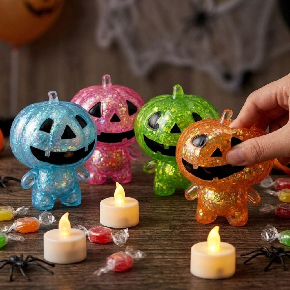 Ultra-Soft Pumpkin Head Squishy Stress Ball Glitter Glitter Squishy Fidget Toy Home