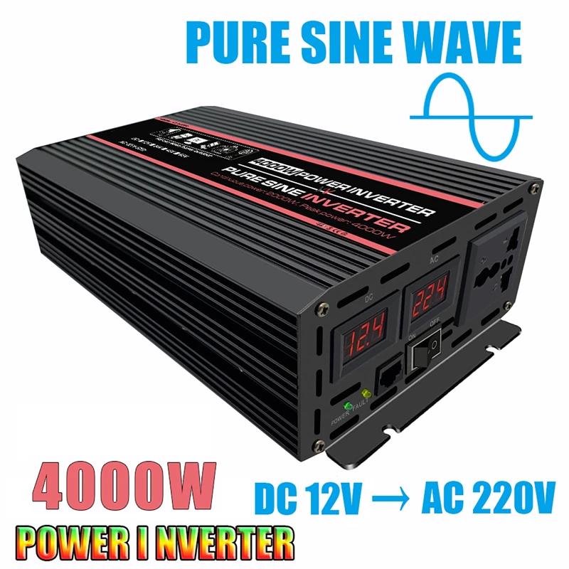 3000W/4000W/5000W Car Inverters Pure Sine Wave Solar Power Converter Home DC 12 To AC 220V Voltage Transformer Adapter