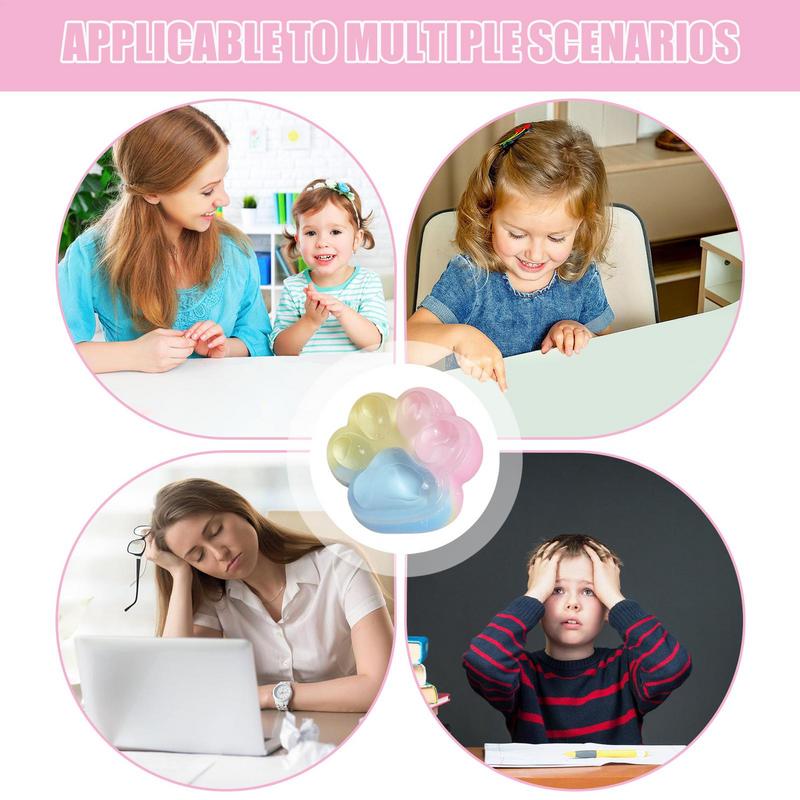 Игрушки-мялки в виде кошачьей лапки, трехцветная радужная игрушка-мялка, забавная расслабляющая игрушка-мялка, сенсорные игрушки-мялки, сенсорные игрушки-непоседы для детей