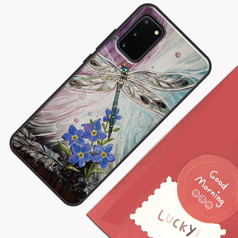 Чехол 'Стрекоза' для Samsung Galaxy S22 S21 S23 Ultra Note 20 S8 S9 S10 Note 10 Plus S20 FE Задняя крышка