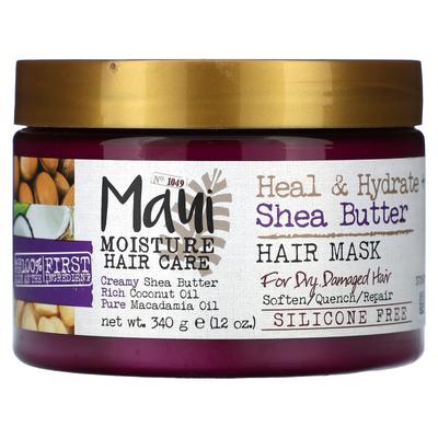 Увлажнение, заживление и увлажнение Maui + маска для волос с маслом ши, 340 г (12oz)