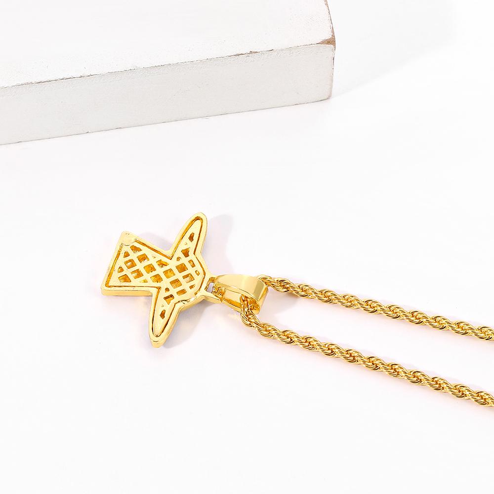 Hip Hop Creative Spaceship UFO Necklace UFO Colorful Shine Light Beam NeckChain For Man Women Rapper Jewelry Gifts