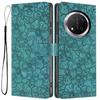 Flip Case For Honor X9c 5G/Magic7 Lite 5G Leather Phone Cover Cherry Blossom Pattern Wallet Stand with Wrist Strap