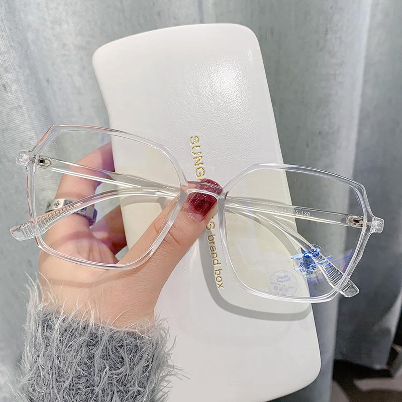 Oversized Myopia Glasses Women Men Transparent Anti -Blue Light Computer Eyeglasses Optical Nearsight Glasses Diopter 0 To -4 .0