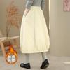 Хлопковая подкладка большого размера Высокая талия винтажная весна осень зима повседневная свободная длинная женская юбка женская юбка