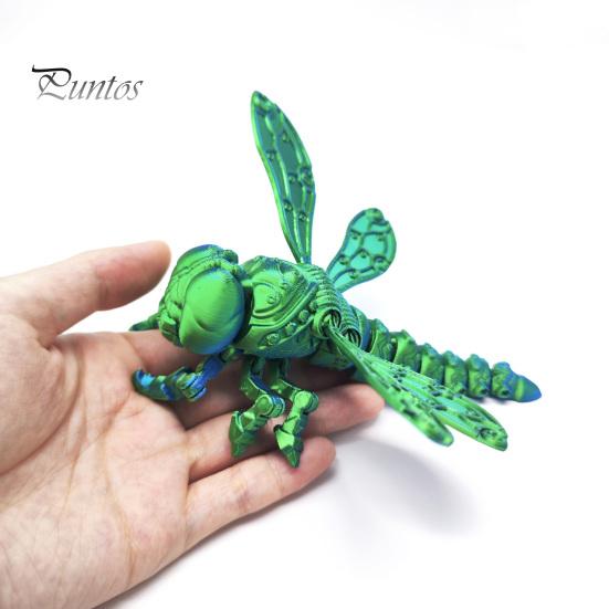 Реалистичная модель насекомого, 3D-печатная фигурка стрекозы, шарнирная, с подвижными суставами, игрушка-антистресс для снятия напряжения, для украшения стола, офисные игрушки