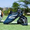 Men's Kids Trendy Cool Turf Anti Slip Soccer Football Shoes, Wear-resistant Lace Up Sneakers For Training Competition