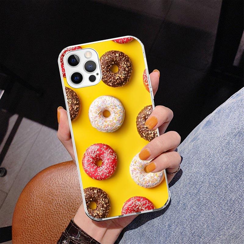 Чехол для телефона Macaron Ice Cream Cake Doughnut для iPhone 17 Air 16 Pro Max 16E 15 + 14 Plus 11 12 13 Mini 7 8 SE Подарочная печатная крышка F