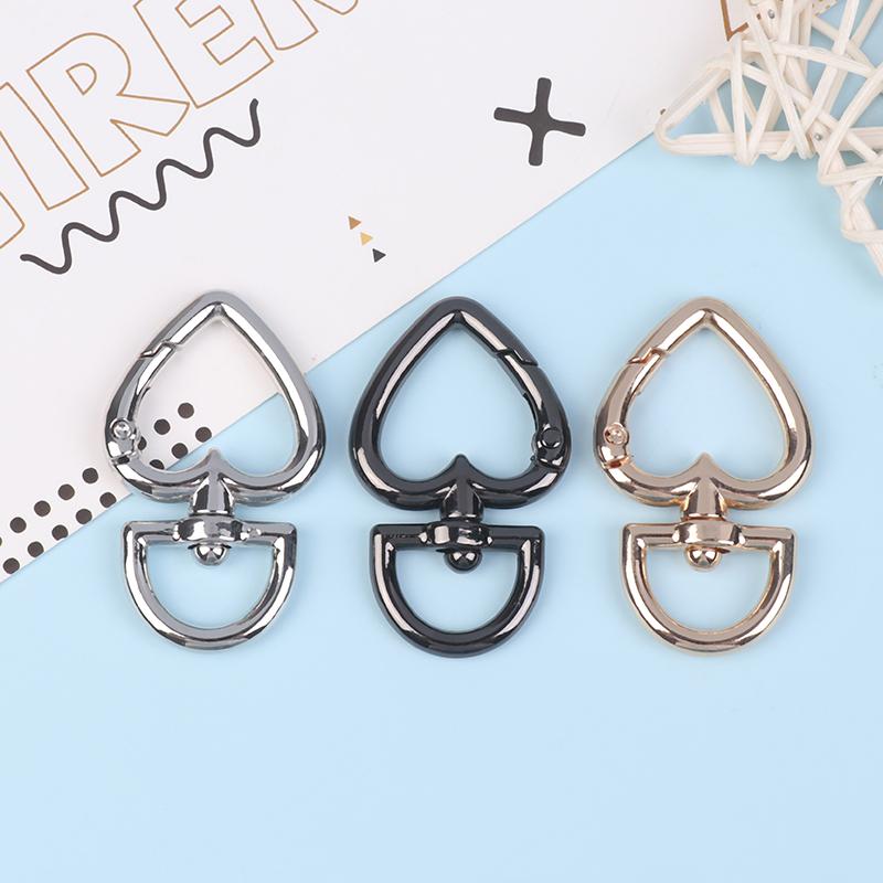 Сумка в форме сердца, вращающаяся, сплав, карабин, пружинный замок, открывающийся, брелок, карабин, соединитель, собачья цепь, пряжки, украшения своими руками