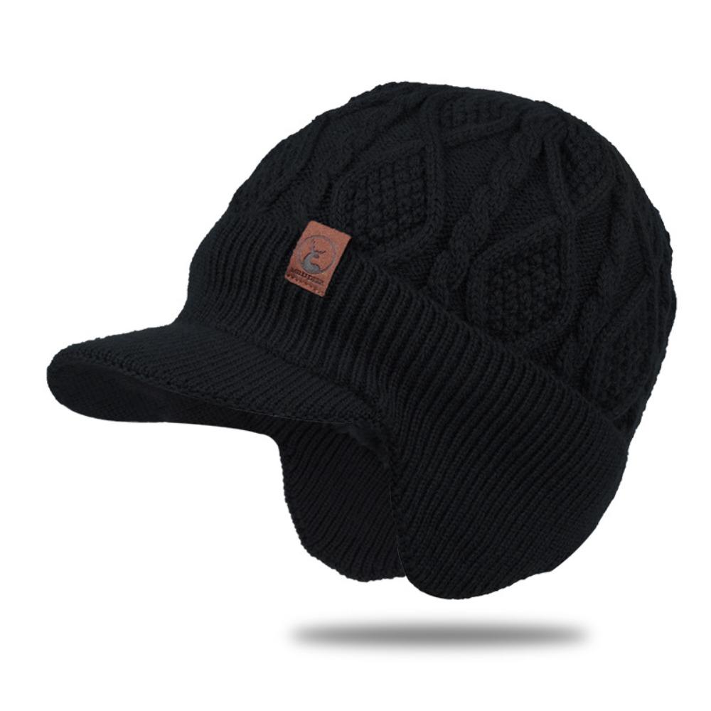 Thickened Knitted Hat Warm Windproof Ski Beanie Hat Fashion Winter Hat Birthday Gift