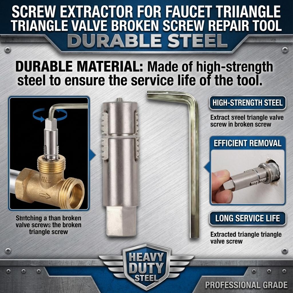 Экстрактор сломанных винтов для вентиля клапана смесителя, быстрое удаление, безопасен для внутренних резьб, инструменты для домашнего ремонта DIY