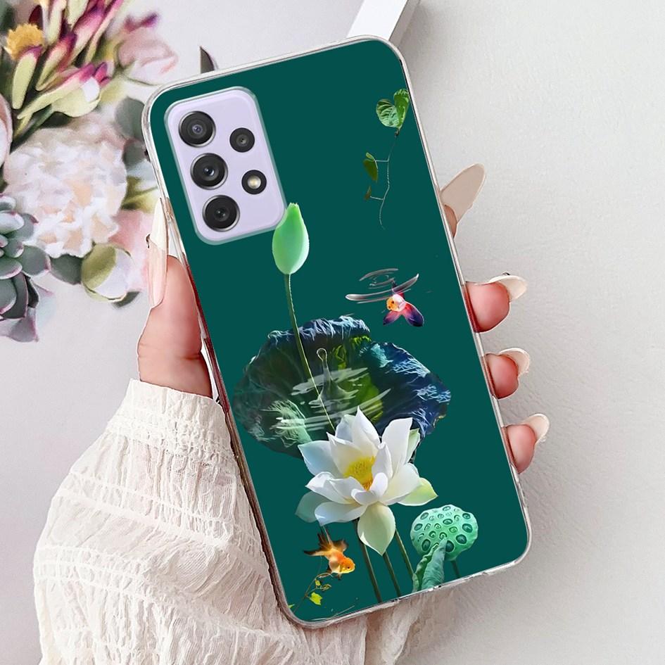 For Samsung Galaxy A52 A52s 5G Case SM-A526B SM-A528B Phone Cover Fashion Flower Soft Silicone Funda For Samsung A72 A 52 Bumper