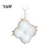 Soft Fermented Bean Curd Pendant Plush Keychain, Fluffy Doufu Bag Keychain Charm with Keyring, Backpack Handbag Purse Decoration Accessories