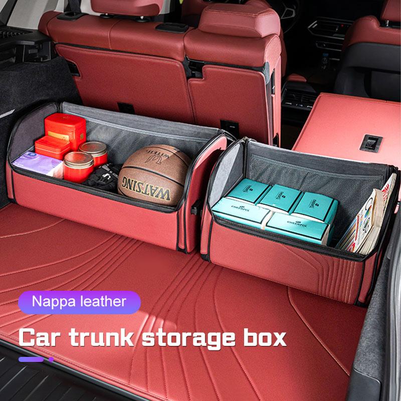 Car Trunk Organizer Box For ZEEKR 7X 001 007 009 001FR GT X MIX 9X Large Capacity Folding Leahter Stowing Tidying Storage Bag