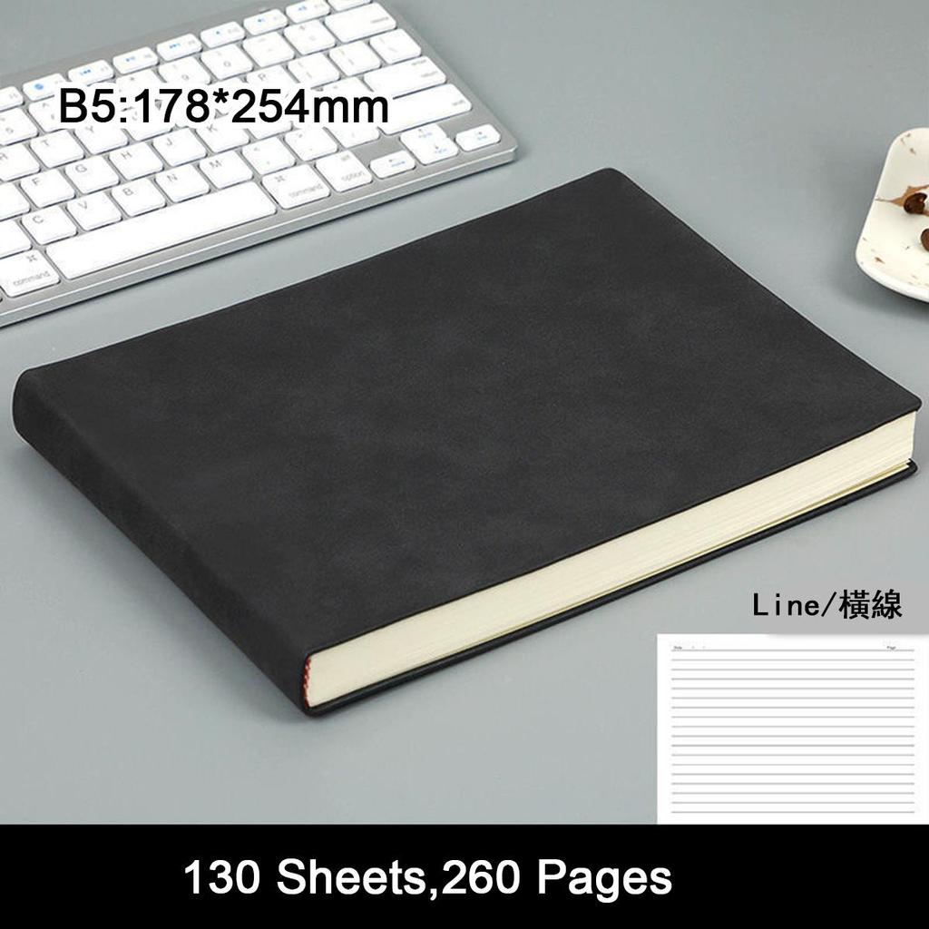 B5 Soft Leather Student Subject Notebook, Work Meeting Record Book, Business Notepad, Drawing Book, Mind Map, Grid/lined Blank Pages