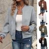 Women's Autumn Zipper Bomber Jacket Casual Solid Color Long Sleeve Jacket Sweater Coat Women's Clothing
