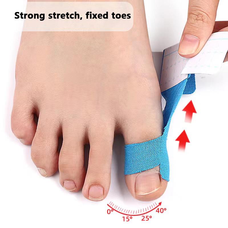 10pcs Hallux Valgus Fixed Support Athletic Elastic Bandage Toe Anti-Friction Safety Tape Patch Unisex Foot Care Tools